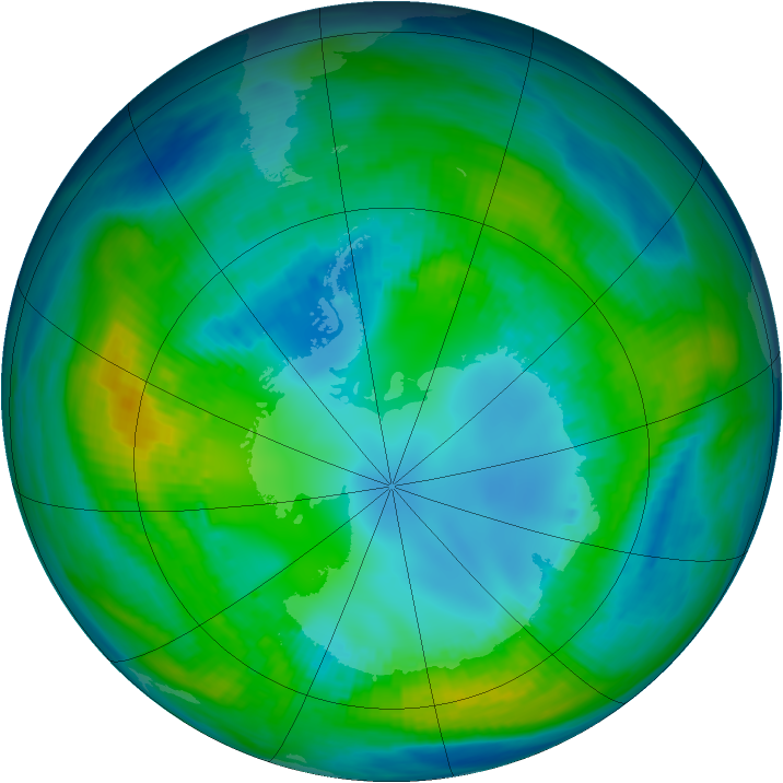 Antarctic ozone map for 28 April 1981